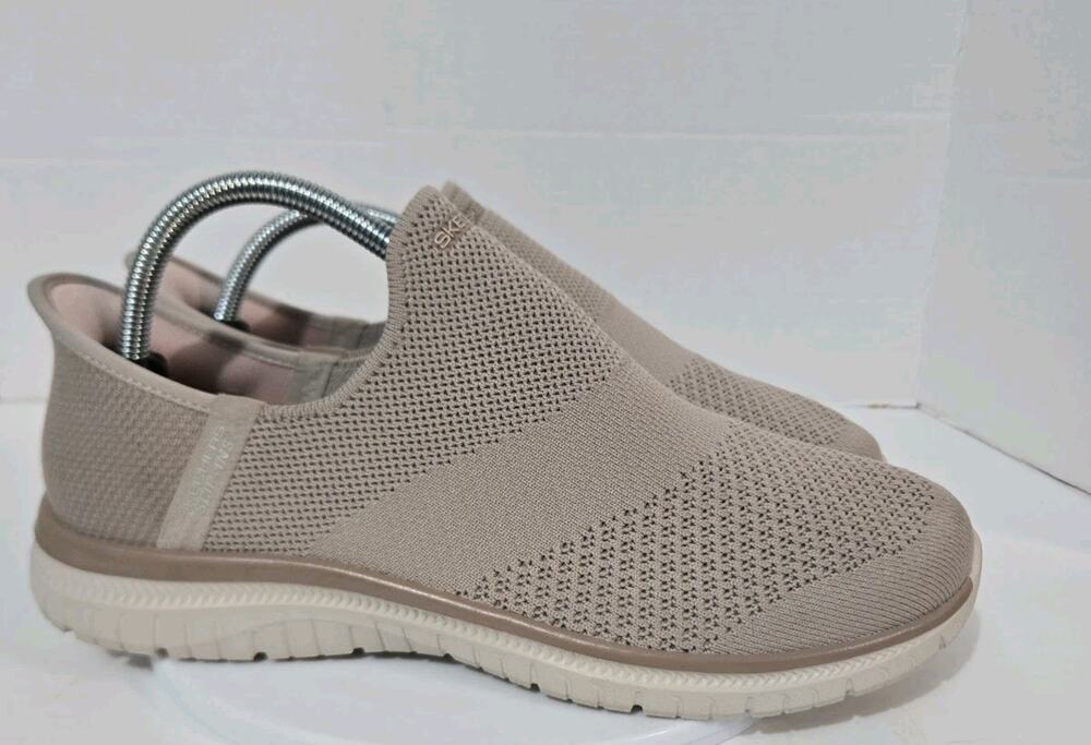 Skechers Slip-Ins Hands Free Virtue Sleek Women's Size 10 Walking Shoes Taupe